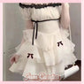 Sweet and fairy-like waist-cinching one-line hot girl cake dress