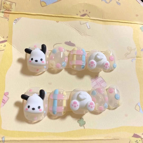 Cute style childlike Sanrio series super cute girl Pacha dog nail art wear