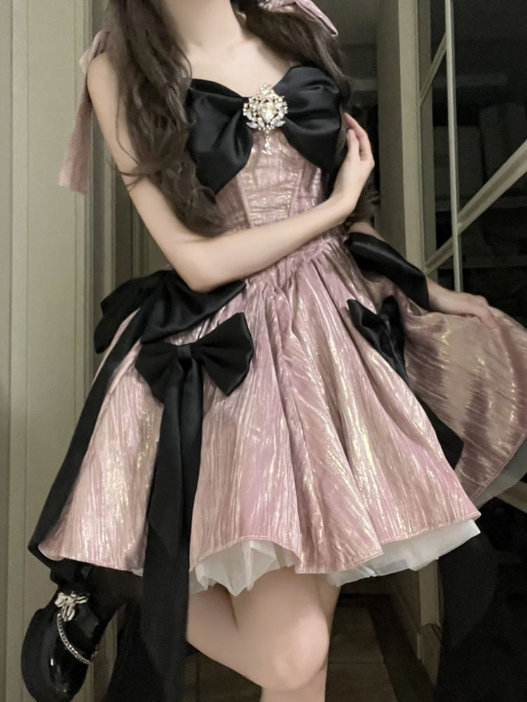 Lolita bow sleeveless princess dress