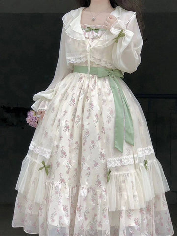 French gentle and sweet forest style pastoral style dress