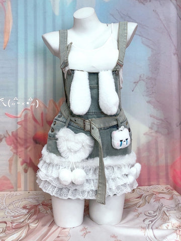 Original handmade crying bag cute girl overalls dress