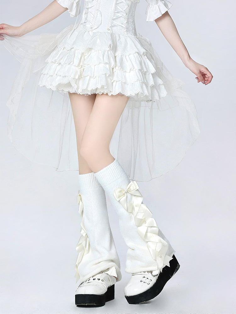 Original sweet lolita Japanese style bow wide leg socks