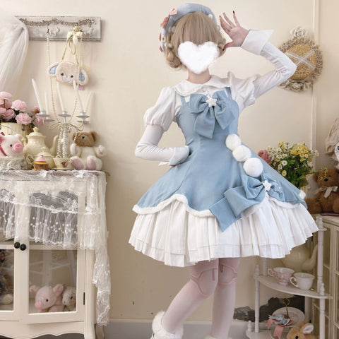 Winter Fairy Tale Lolita Suspender Dress Long Sleeve Inner Wear Set