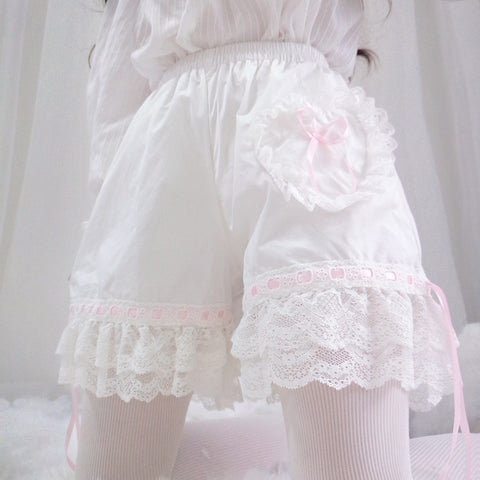 Japanese girl wears cute inner pants with sweet leggings