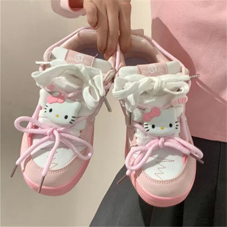 Bread Shoes Original Hello Kitty White Shoes Summer New Ins Style Thick Bottom All-Match Board Shoes - Jam Garden