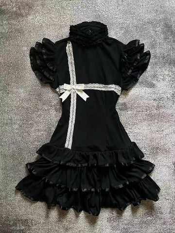 Women's black bow dress