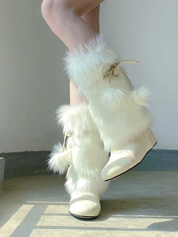 New Niche Winter New Bow Cute Plus Velvet Warm Mid-calf Snow Boots