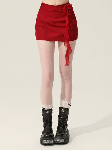 Dollybaby Red skirt women's summer design skirt