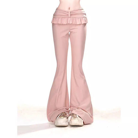 Slim fit hot girl's flared pants with earrings for women in spring and autumn