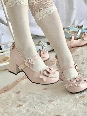 Sweet and cute round toe versatile Mary Jane shoes