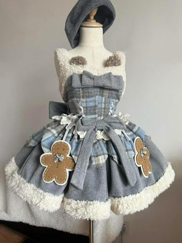 Sweet and cute Lolita patchwork plush cape