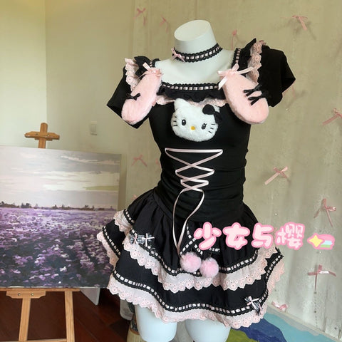 Handmade Sweet and Spicy Black Pink Set