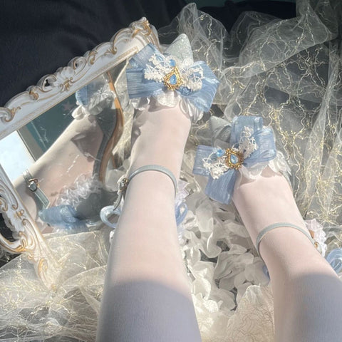 Blue elegant niche lo shoes Lolita shoes