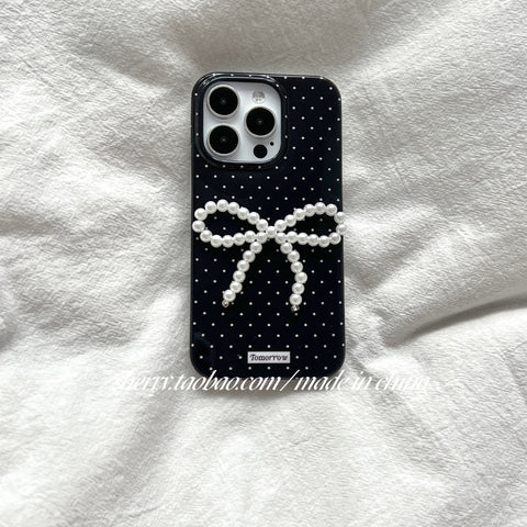 Gentle black polka dot mobile phone case