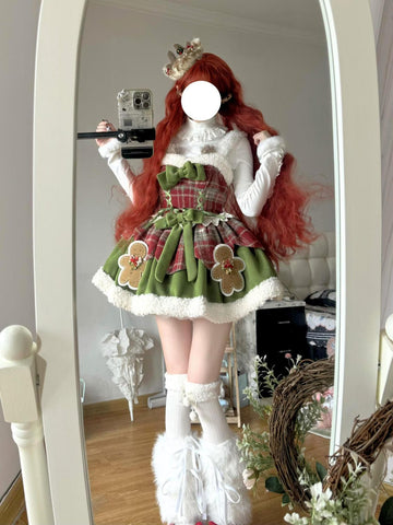 Autumn and Winter Sweet Christmas Girl Series Dress Set