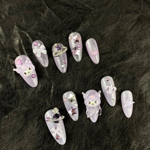 Hand-Wear Nail Art Patches Light Purple Coulomi