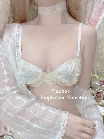 French Palace Style Embroidered Girls Love Lace Underwear Set