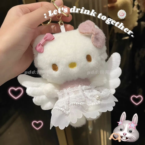 Angel Heelo Kitty Plush Doll Pendant Backpack Keychain