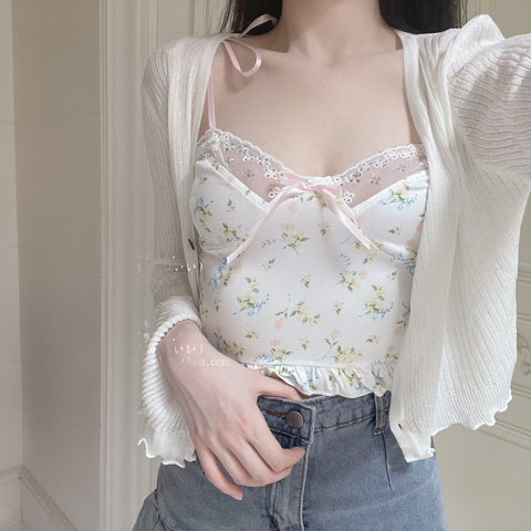Small Floral Sexy Short Lace Summer Inner Strap - Jam Garden