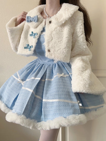 Lolita Suit Elegant Daily Plush Coat Jsk Autumn And Winter Suit