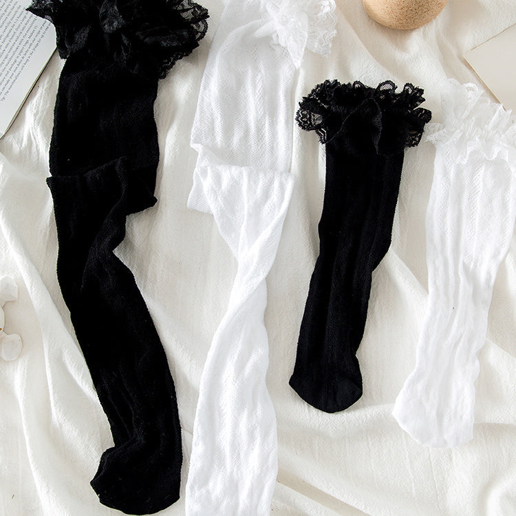 White Pure Desire Over-The-Knee Socks Thin Socks Jk Stockings Lolita Thigh High Socks - Jam Garden
