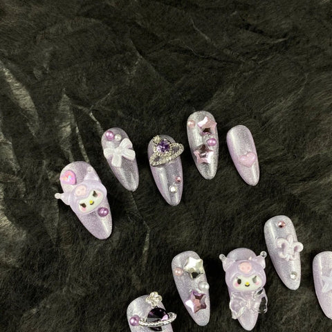Hand-Wear Nail Art Patches Light Purple Coulomi