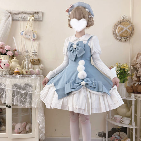 Winter Fairy Tale Lolita Suspender Dress Long Sleeve Inner Wear Set