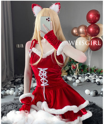 Sexy Costume Cos Kitten Christmas Dress