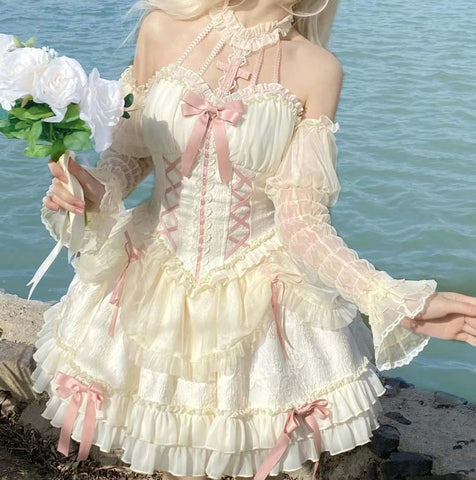 Original New Lolita Cross Girl Ballet Skirt Doll Lolita Hanging Neck Dress - Jam Garden