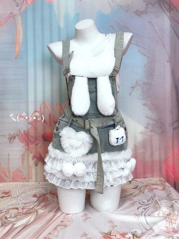 Original handmade crying bag cute girl overalls dress