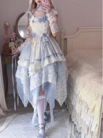 Blue wandering lolita skirt Lolita JSK dress