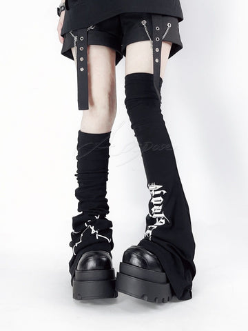 Summer Japanese print subculture knee-length leg warmers