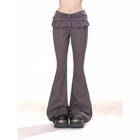 Slim fit hot girl's flared pants with earrings for women in spring and autumn