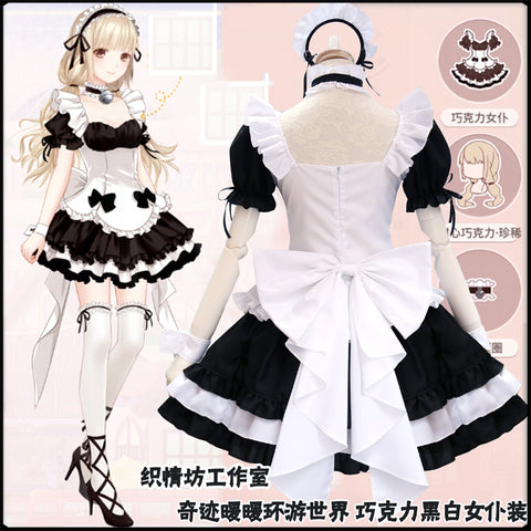cosplay black and white chocolate maid costume