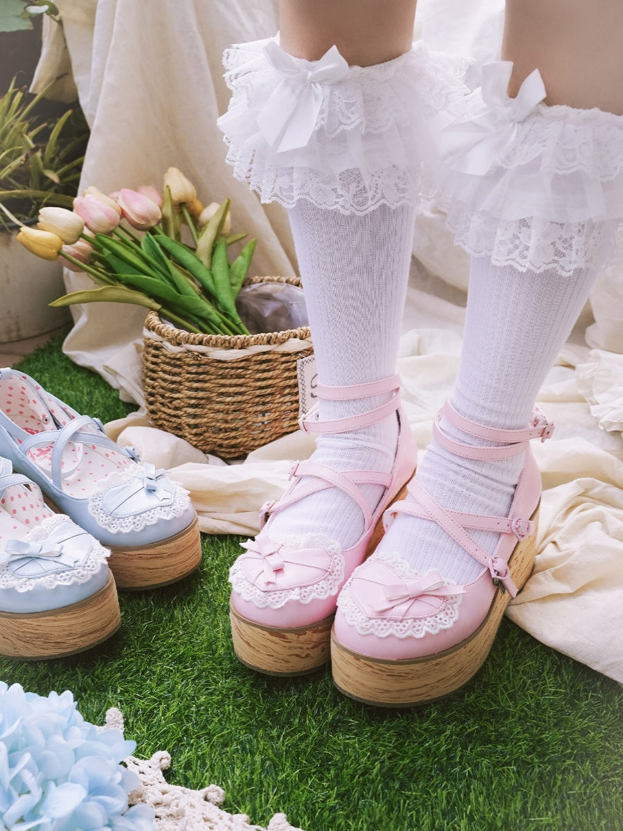 Cute Japanese style light lolita shoes/thick-soled shoes