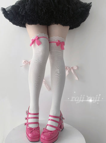 Lolita Socks Bow Knot Socks Lolita Lace Socks Sweet - Jam Garden