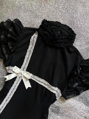 Women's black bow dress