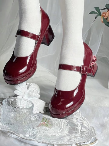 Girls Lolita original high heels round toe