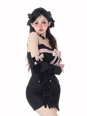 Curvy Beauty Black Fragrant Style Suspender Dress