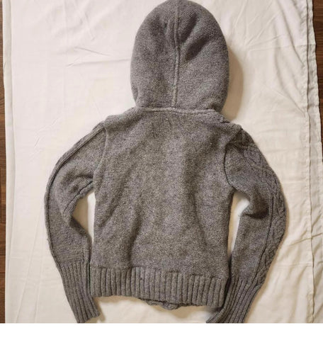 Original Grey Lambswool Hooded Cardigan