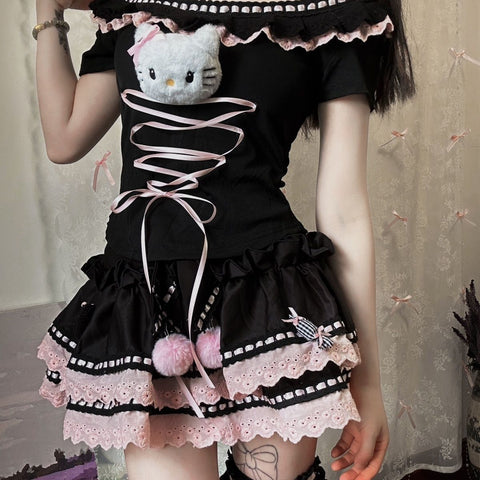 Handmade Sweet and Spicy Black Pink Set