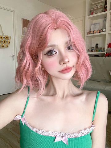 Harajuku Short Hair Partial Pink Lolita Curly Hair Sweet Girl Wig - Jam Garden