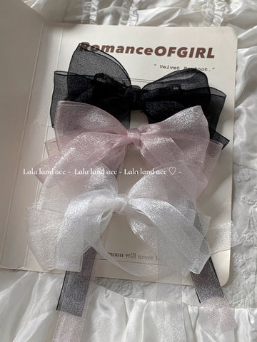 Homemade organza French ribbon bow hair accessories headdress
