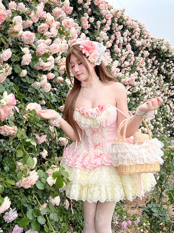 Fairy atmosphere lolita romantic rose dark pattern jsk dress