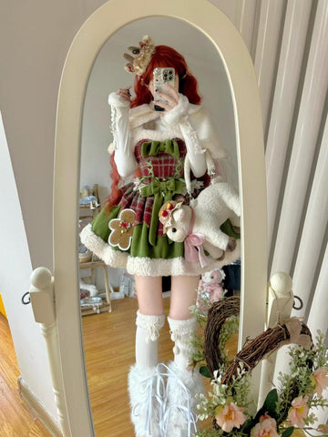 Autumn and Winter Sweet Christmas Girl Series Dress Set