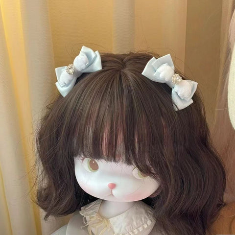 Bow hairpin lolita headdress double ponytail clip