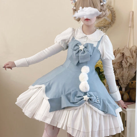 Winter Fairy Tale Lolita Suspender Dress Long Sleeve Inner Wear Set