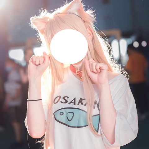 Cat girl cos T-shirt collar comic