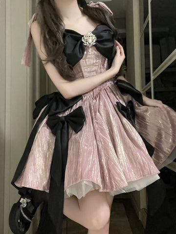 Lolita bow sleeveless princess dress