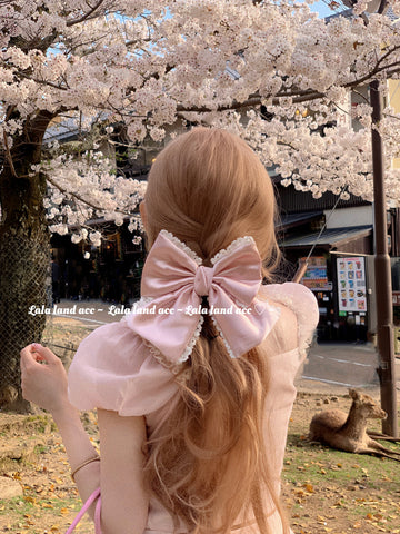 Homemade imported satin bow hairpin hair accessories